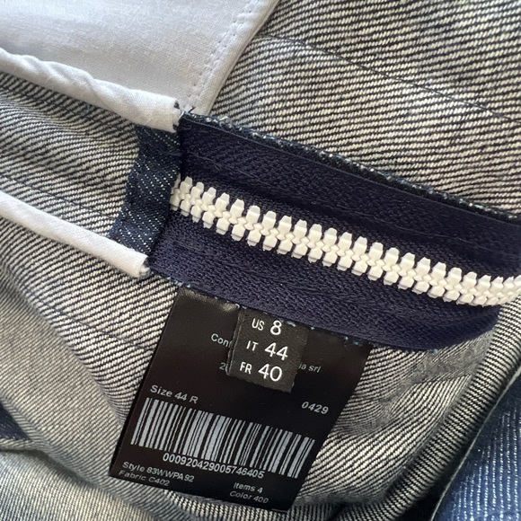 Calvin Klein 205w39nyc Blue Denim Pant Straight Leg Jeans Side Zippers Stripes 8 - Picture 9 of 12